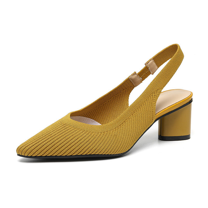 Damen Schuhe Slingback Mit Spitzer Zehenpartie Und Blockabsatz Aus Weichem Material 11