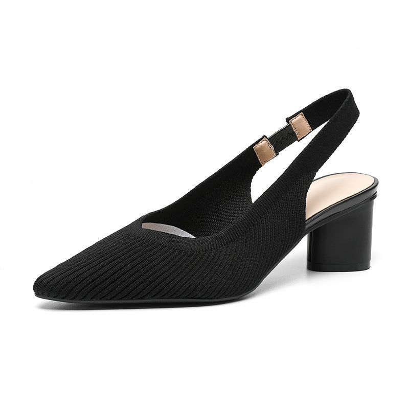 Damen Schuhe Slingback Mit Spitzer Zehenpartie Und Blockabsatz Aus Weichem Material 4