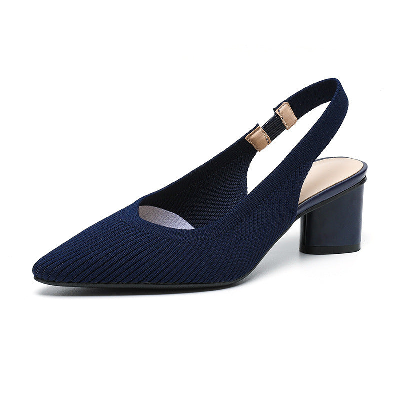 Damen Schuhe Slingback Mit Spitzer Zehenpartie Und Blockabsatz Aus Weichem Material 5
