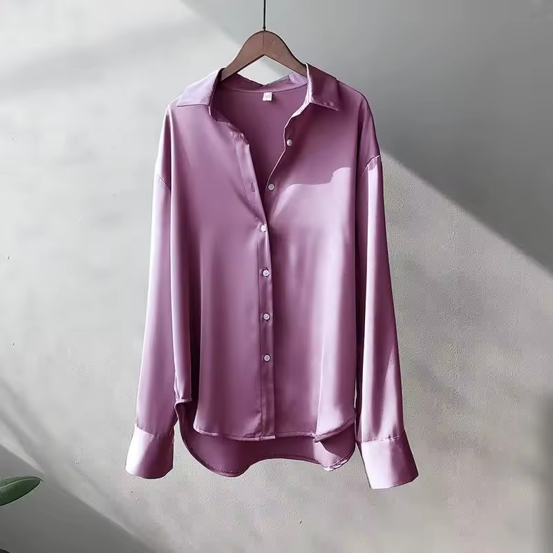 Damen Seidenbluse mit langen Ärmeln 4