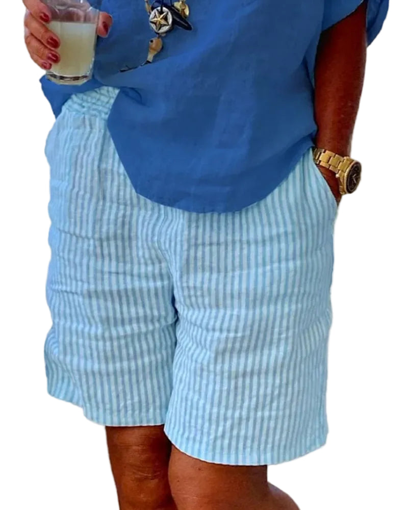 Damen Shorts Gestreift Modern 0