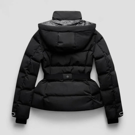 Damen Skijacke mit Kapuze und Taillengürtel 1