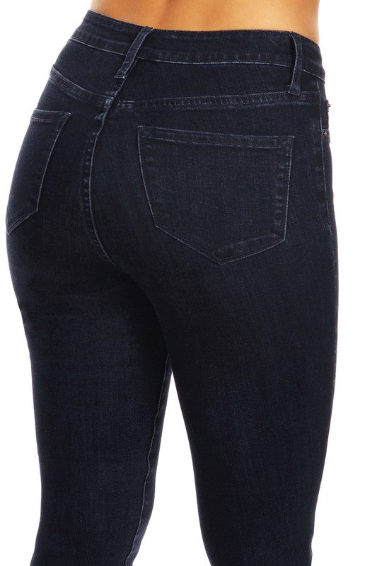 Damen Skinny Jeans Hohe Taille Denim 4