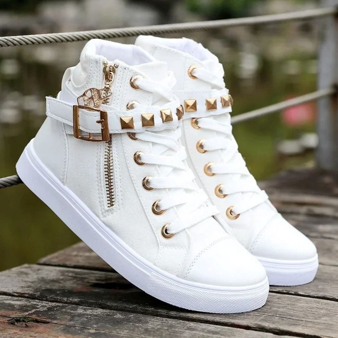 Damen Sneaker Hoch mit Reißverschluss Sportlich Und Bequem 0