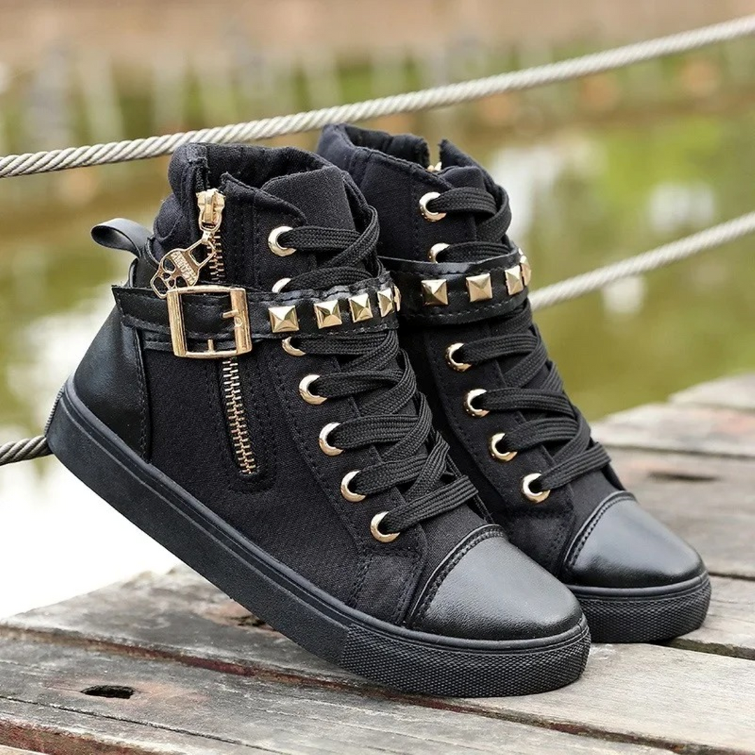 Damen Sneaker Hoch mit Reißverschluss Sportlich Und Bequem 1