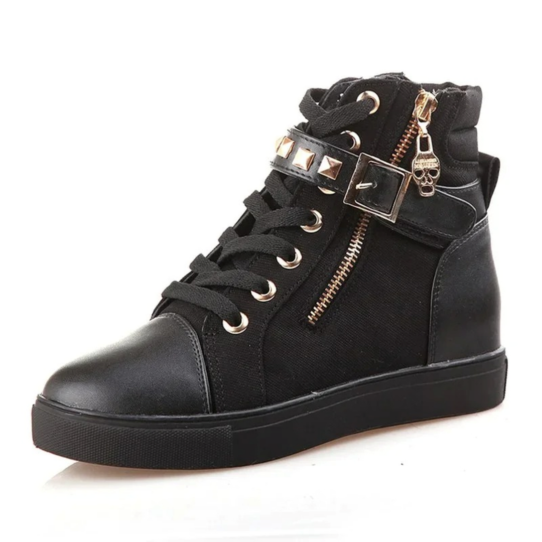 Damen Sneaker Hoch mit Reißverschluss Sportlich Und Bequem 4