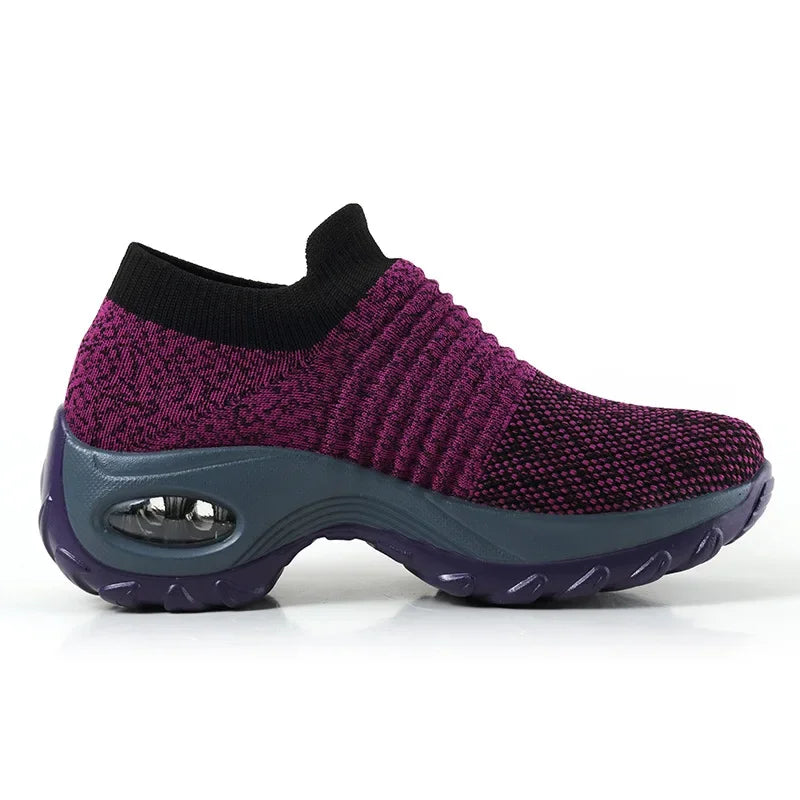 Damen Sneakers Erhöhter Absatz Atmungsaktives Obermaterial für Freizeit und Outdoor 4