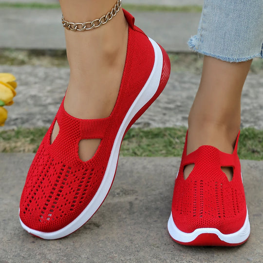 Damen Sneakers Leichte Flache Schuhe Atmungsaktives Material für Alle Jahreszeiten 3