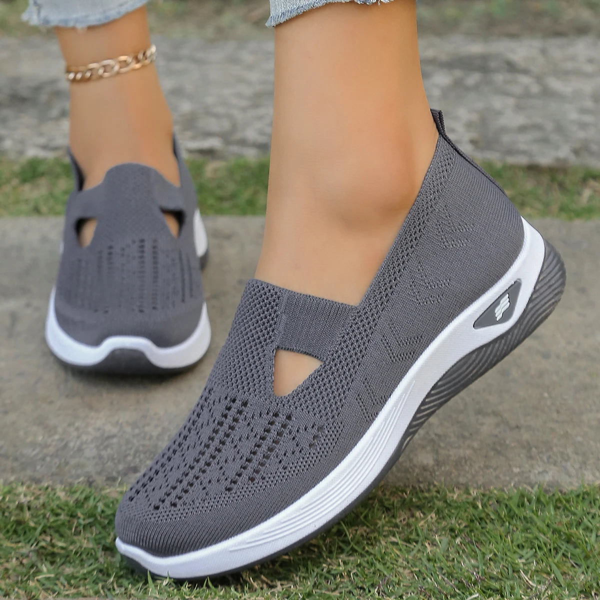 Damen Sneakers Leichte Flache Schuhe Atmungsaktives Material für Alle Jahreszeiten 4