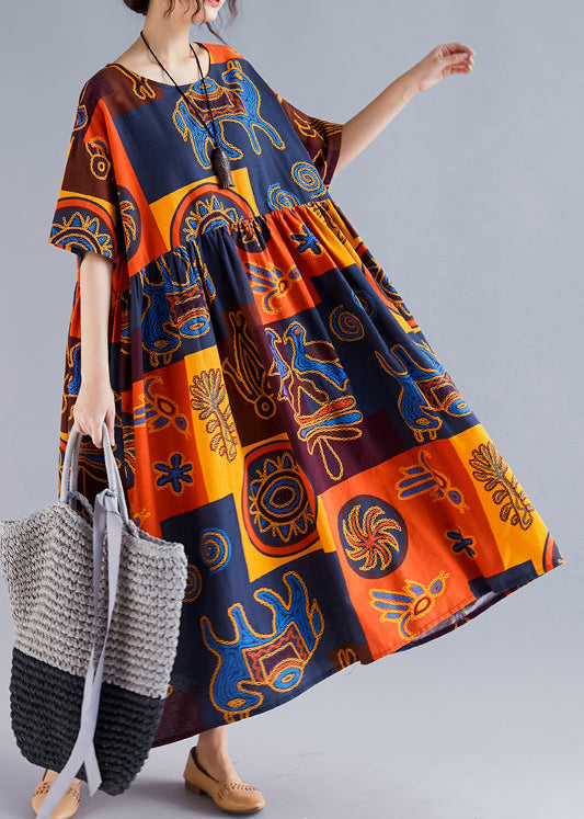 Damen Sommerkleid mit Blumenmuster und O-Ausschnitt 1