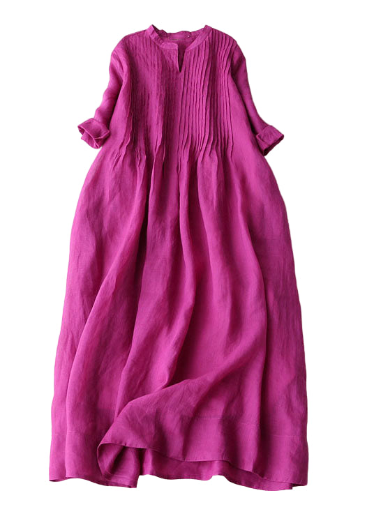 Damen Sommerkleid mit V-Ausschnitt und Faltentaschen 0