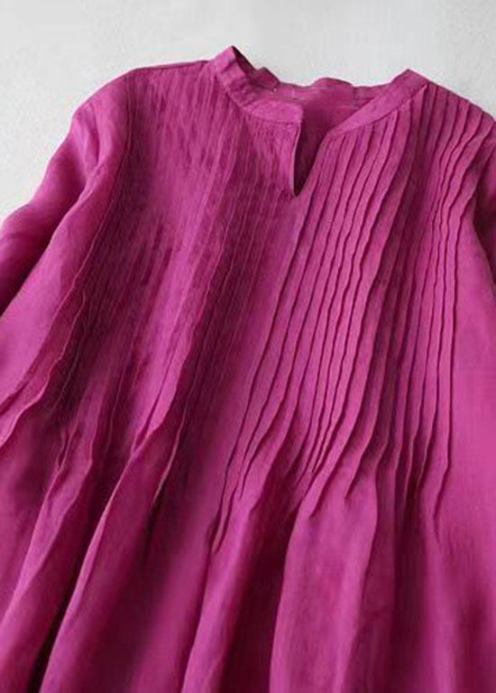 Damen Sommerkleid mit V-Ausschnitt und Faltentaschen 1