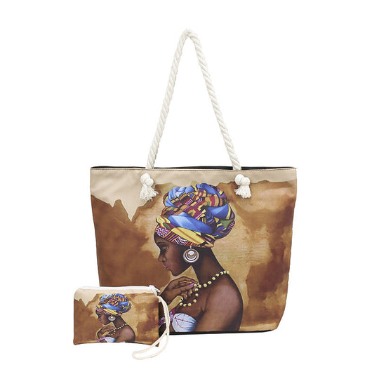 Damen Strandtasche mit Grafikdruck 17
