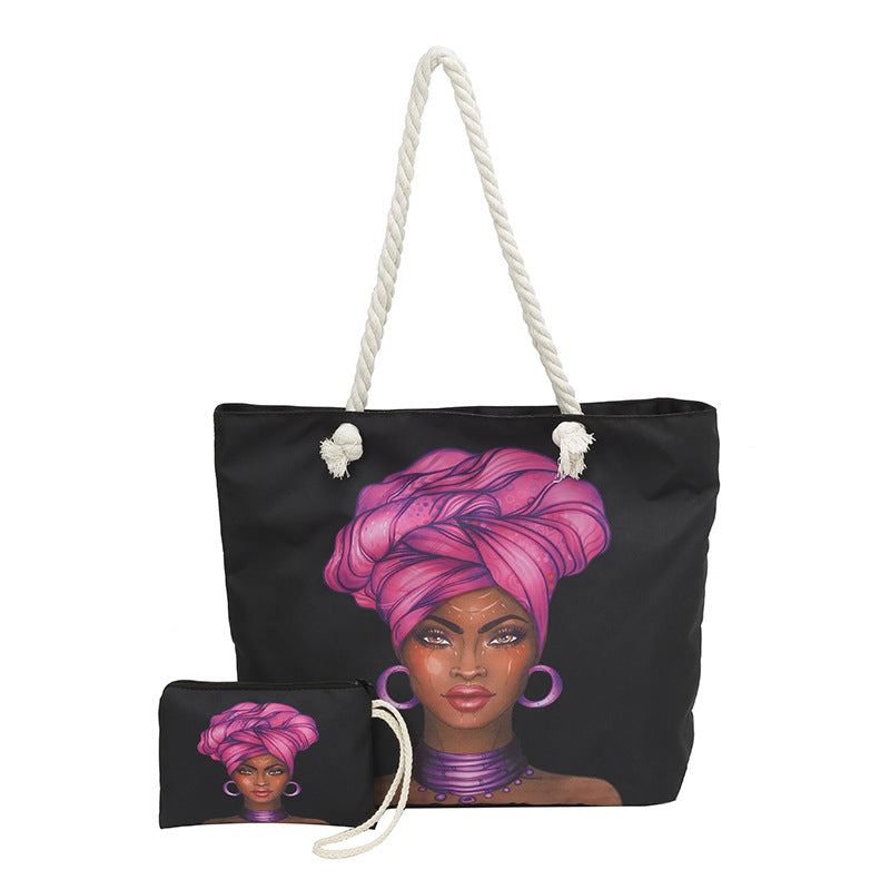 Damen Strandtasche mit Grafikdruck 9