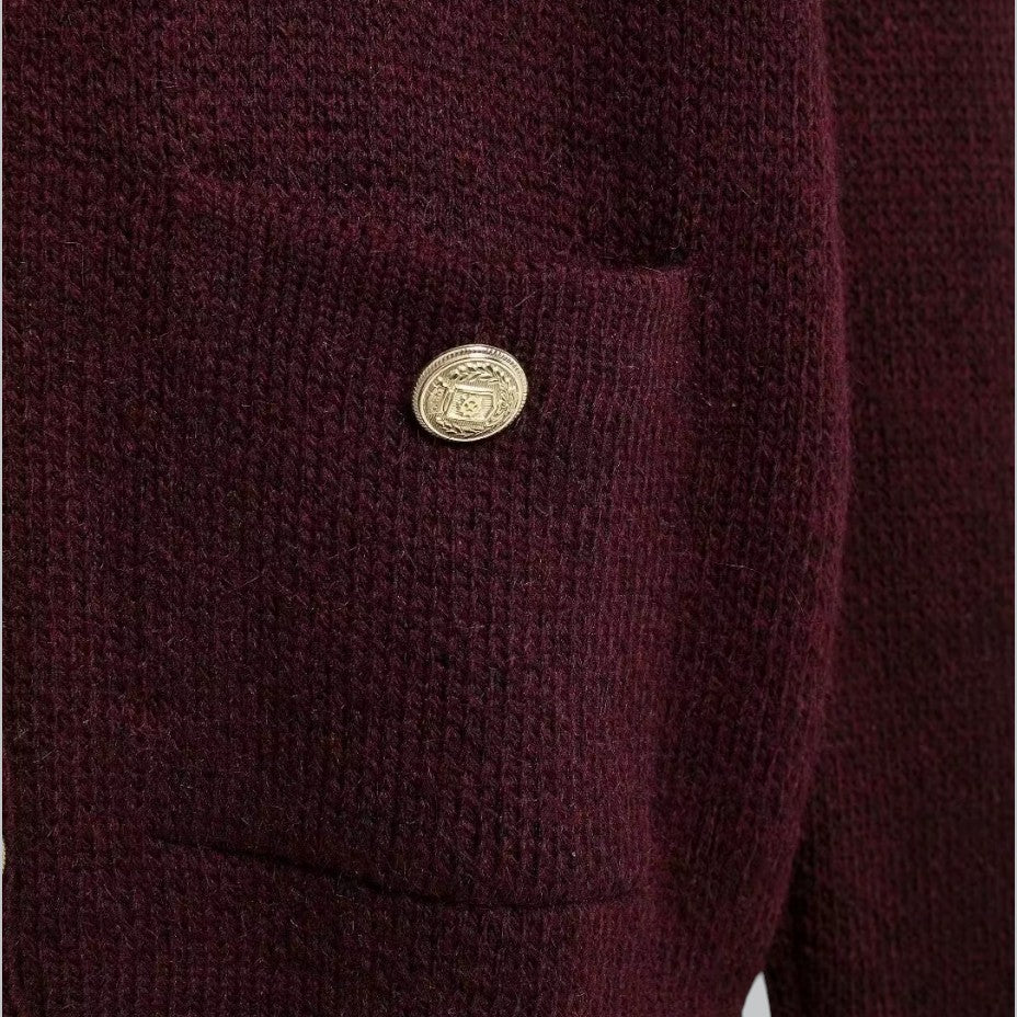 Damen Strickjacke mit Goldenen Knöpfen, Modischer Cardigan für Vielseitige Looks 1
