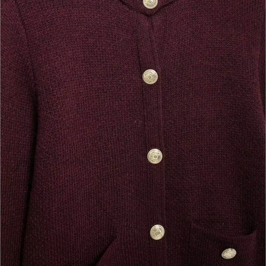 Damen Strickjacke mit Goldenen Knöpfen, Modischer Cardigan für Vielseitige Looks 2