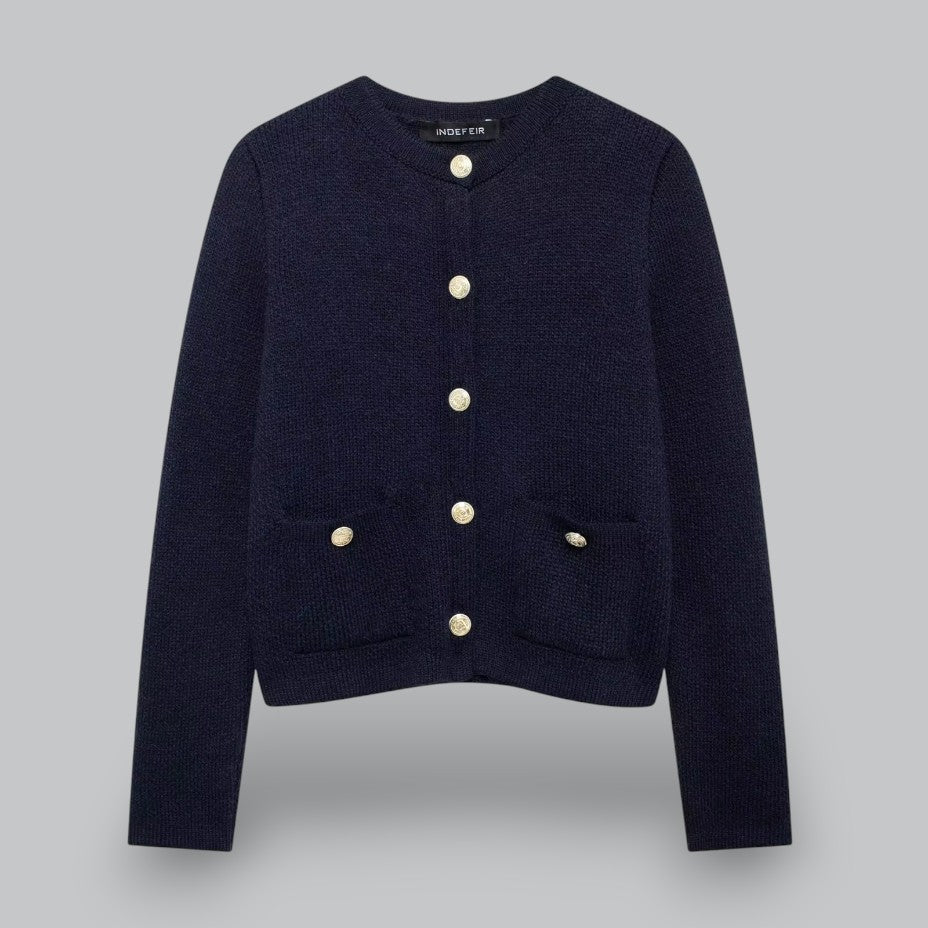 Damen Strickjacke mit Goldenen Knöpfen, Modischer Cardigan für Vielseitige Looks 5