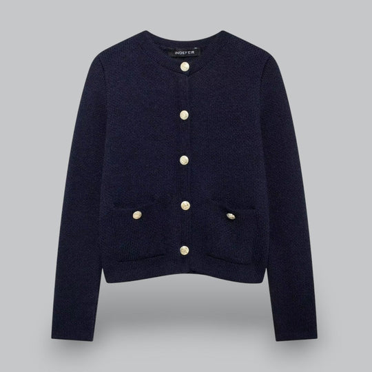 Damen Strickjacke mit Goldenen Knöpfen, Modischer Cardigan für Vielseitige Looks 5