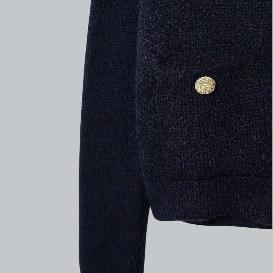 Damen Strickjacke mit Goldenen Knöpfen, Modischer Cardigan für Vielseitige Looks 7