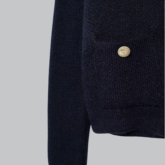 Damen Strickjacke mit Goldenen Knöpfen, Modischer Cardigan für Vielseitige Looks 7