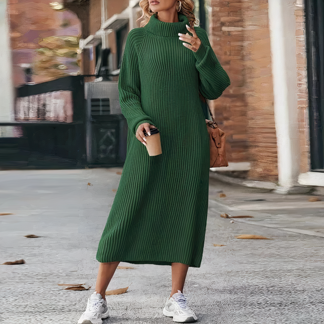 Damen Strickkleid mit langen Ärmeln 4
