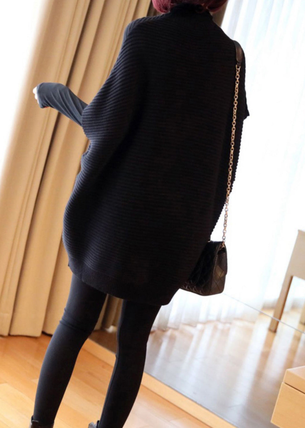 Damen Strickweste O-Ausschnitt Patchwork Stil 5