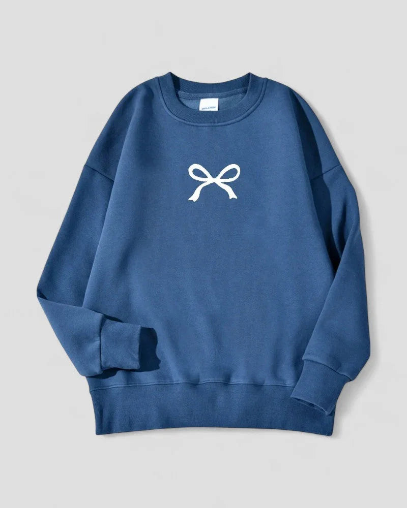 Damen Sweatshirt mit Schleifenmuster Oversized 2