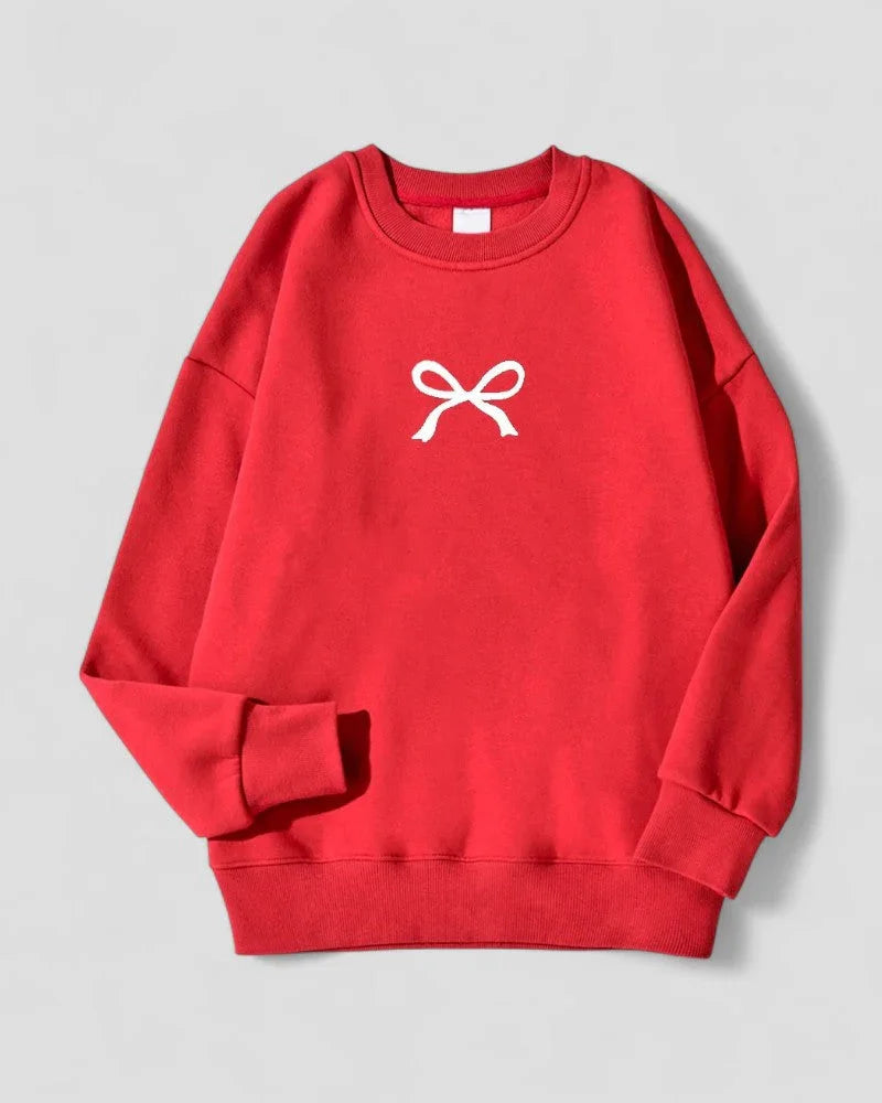 Damen Sweatshirt mit Schleifenmuster Oversized 3