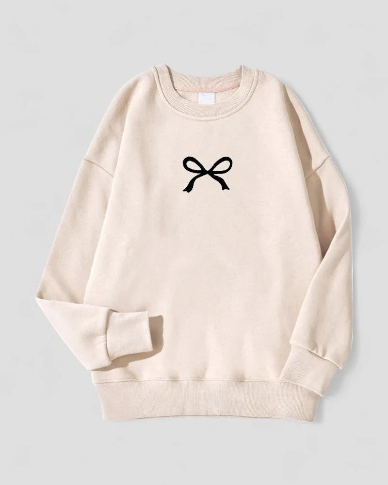 Damen Sweatshirt mit Schleifenmuster Oversized 5