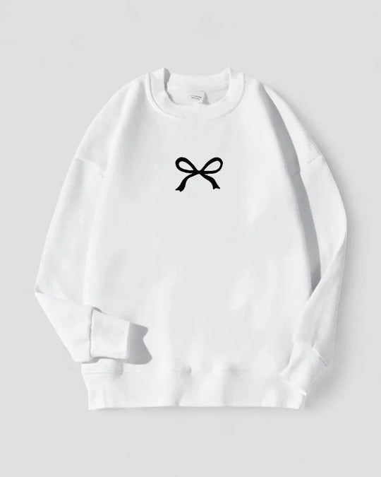 Damen Sweatshirt mit Schleifenmuster Oversized 6