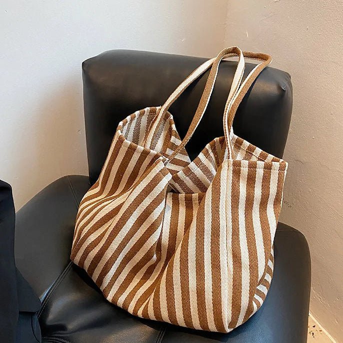 Damen Tasche Gestreift Modern mit Langen Schultergurten für Alltag und Freizeit 4