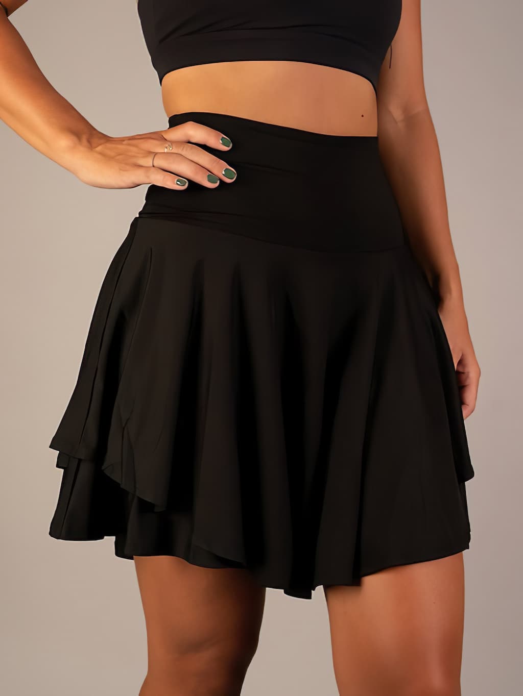 Damen Tennisrock Sportlich mit Shorts 6