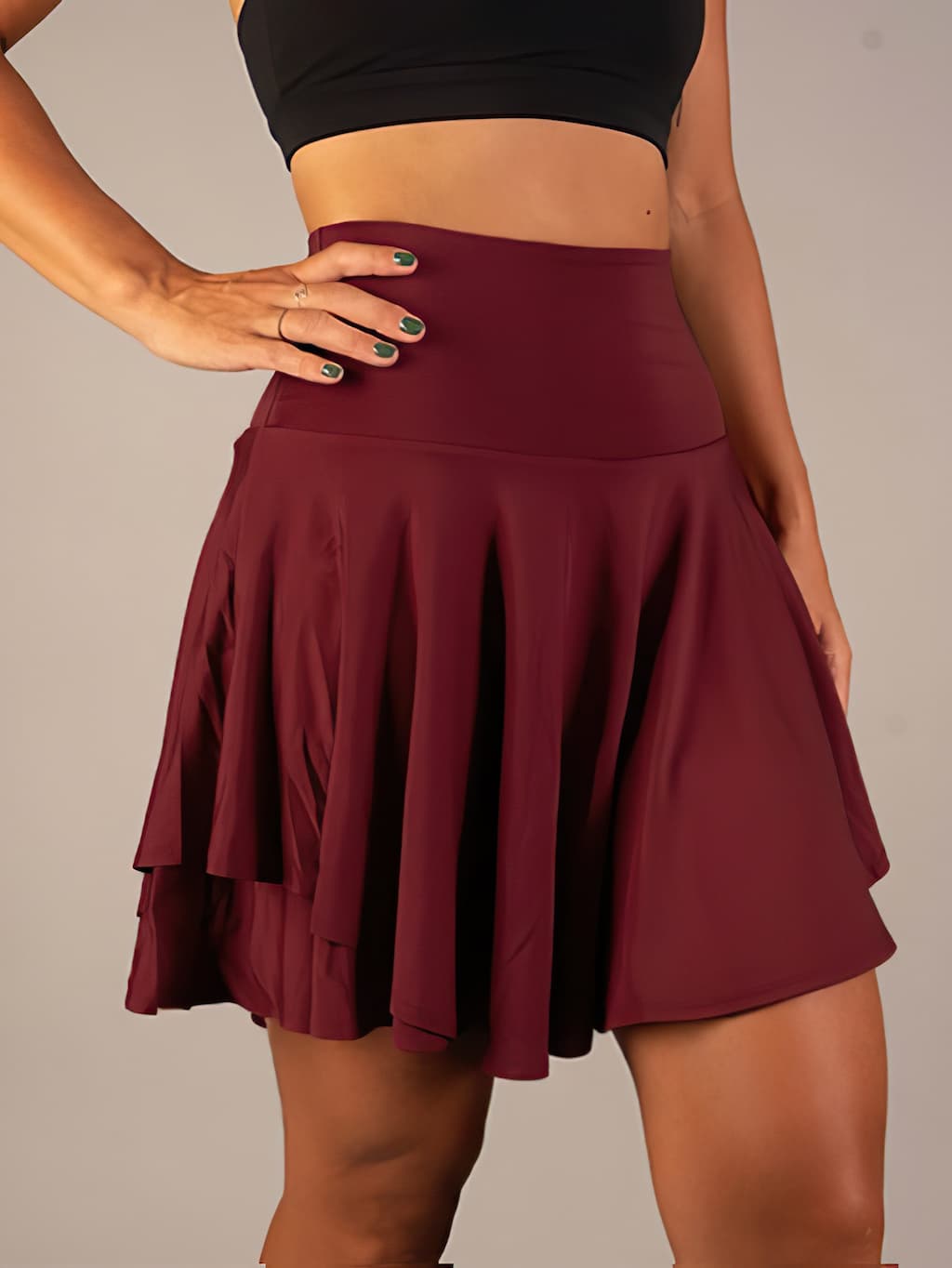 Damen Tennisrock Sportlich mit Shorts 9
