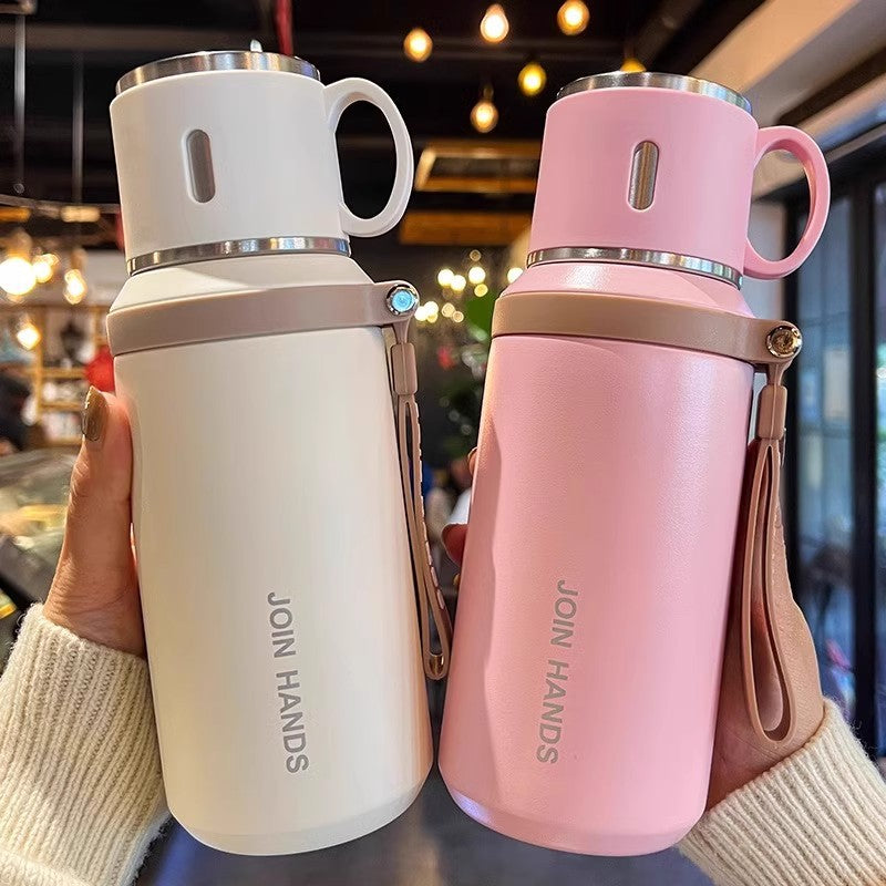 Damen Thermosflasche Modern mit Auslaufsicherem Deckel und 3D-Applikationen 1