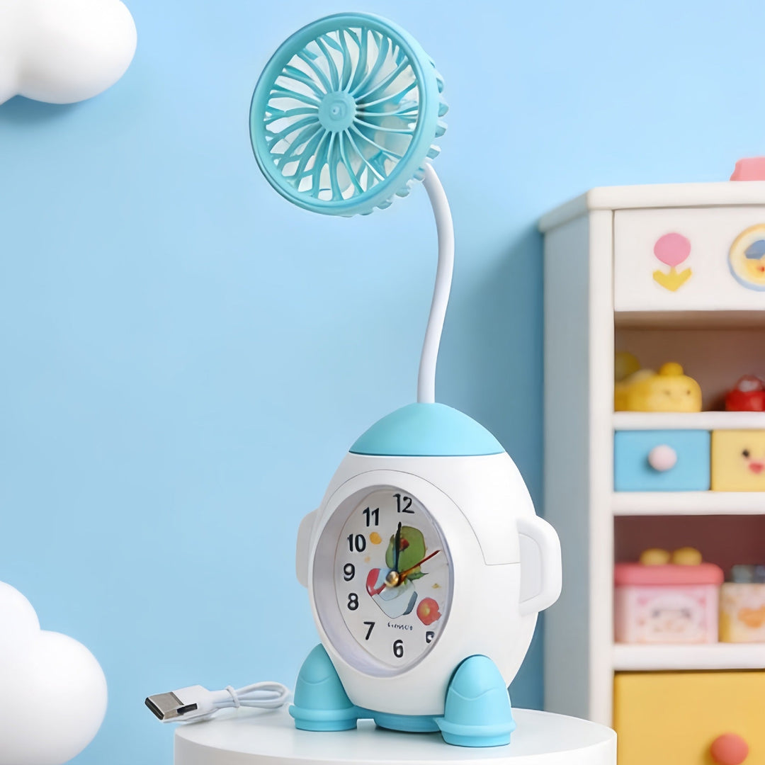 Damen Tischuhr Modern mit Ventilator und Sekundenanzeige für Schlafzimmer und Büro 6