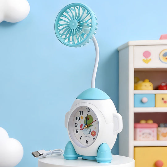 Damen Tischuhr Modern mit Ventilator und Sekundenanzeige für Schlafzimmer und Büro 6
