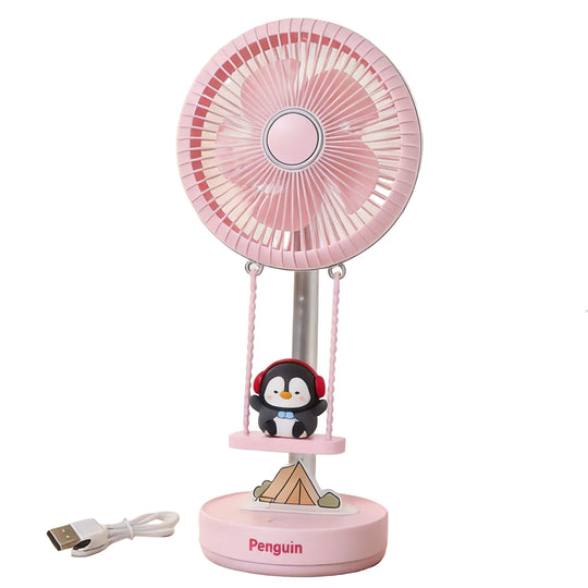 Damen Tischventilator Leise mit Pinguin-Motiv für Schreibtisch und Wohnbereich 5