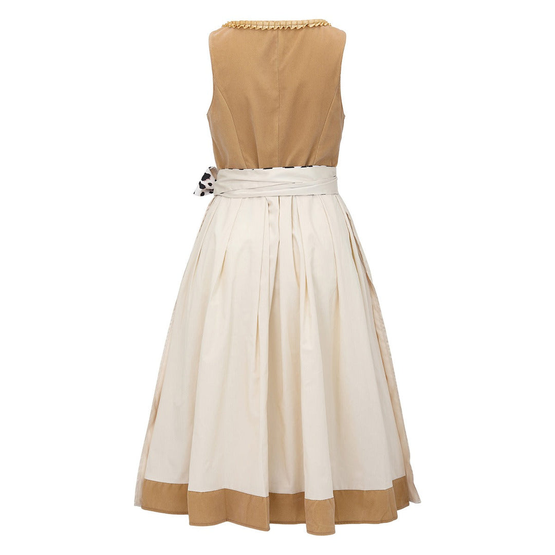 Damen Trachtenkleid Leopardenmuster Khaki Modernes Dirndl aus Hochwertigem Stoff 2