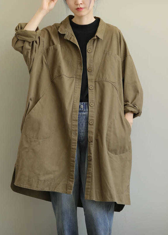 Damen Trenchcoat Frühlingsstil mit Peter Pan Kragen 0
