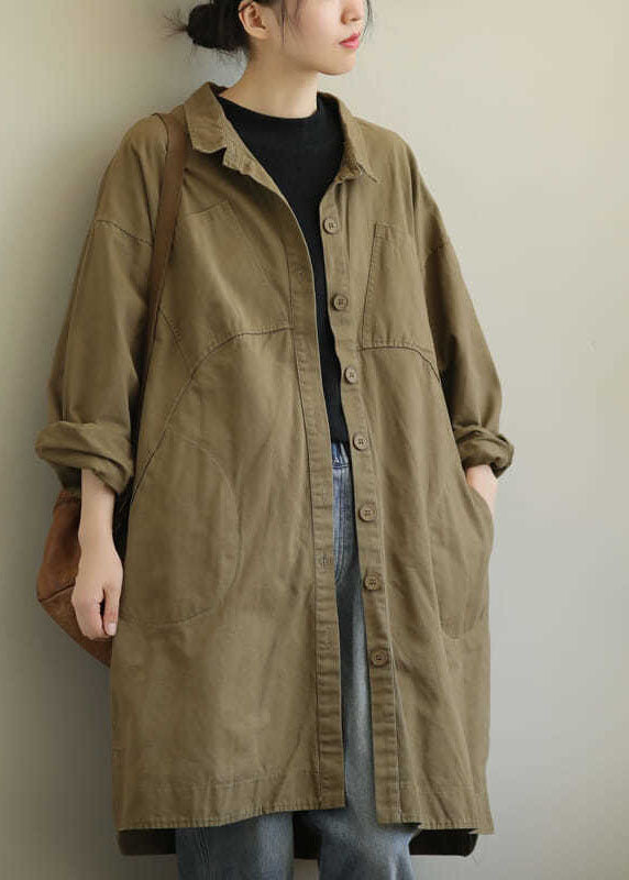 Damen Trenchcoat Frühlingsstil mit Peter Pan Kragen 2