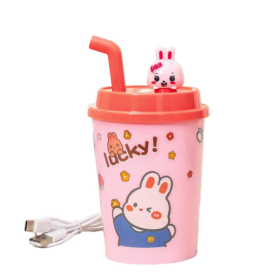 Damen Trinkbecher mit integriertem Strohhalm und Tierdesign 0