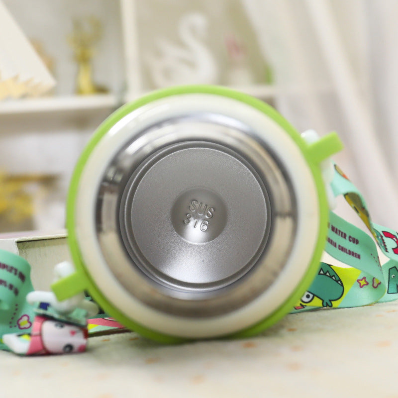 Damen Trinkflasche Frosch-Design mit Tragegurt und Isolierung 1
