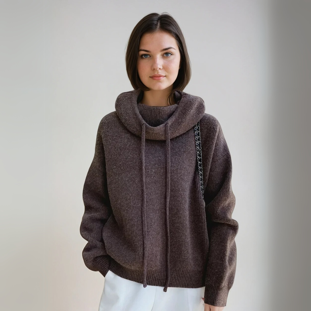 Damen Turtleneck Pullover Eleganter Wollmix 2