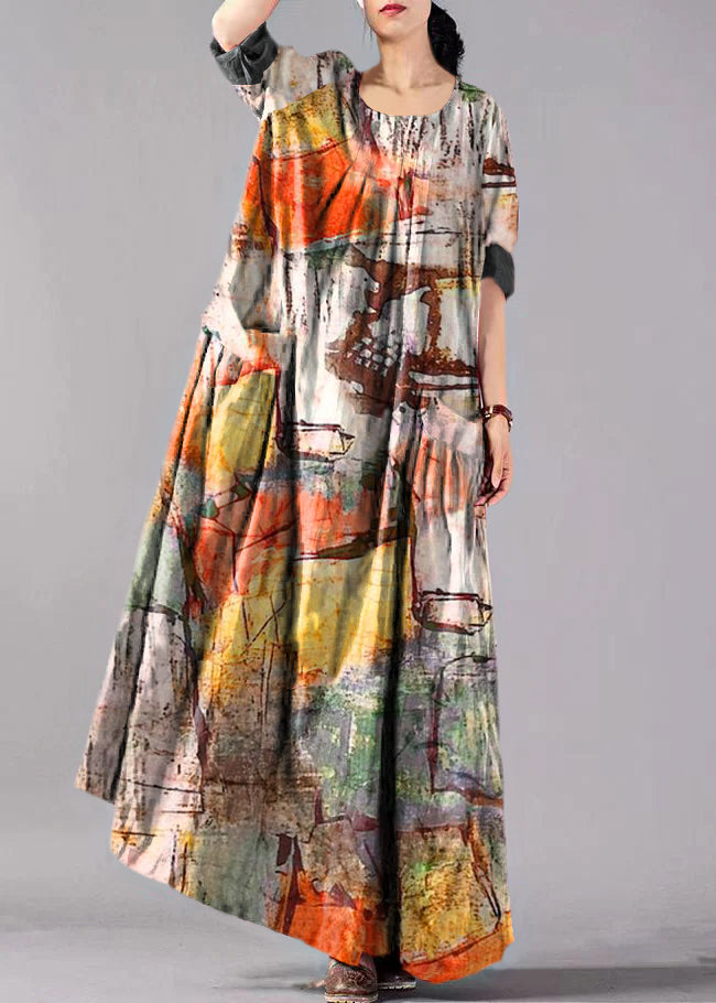 Damen Urlaubskleid mit großen Taschen und langen Ärmeln 5