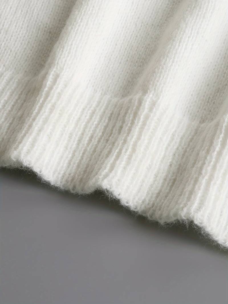 Damen V-Hals Pullover mit Knopfdetail aus luxuriösem Material 4