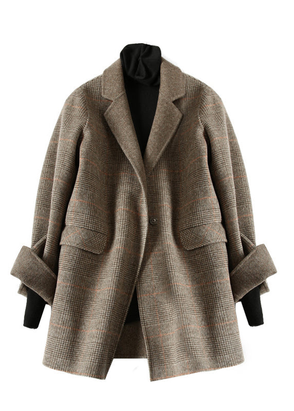 Damen Vintage Wollmantel mit Peter Pan-Kragen 3