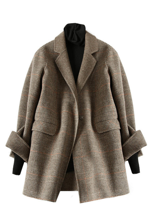 Damen Vintage Wollmantel mit Peter Pan-Kragen 3