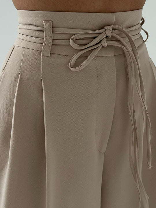 Damen Weite Hose Hohe Taille Elegante Schnittführung 2