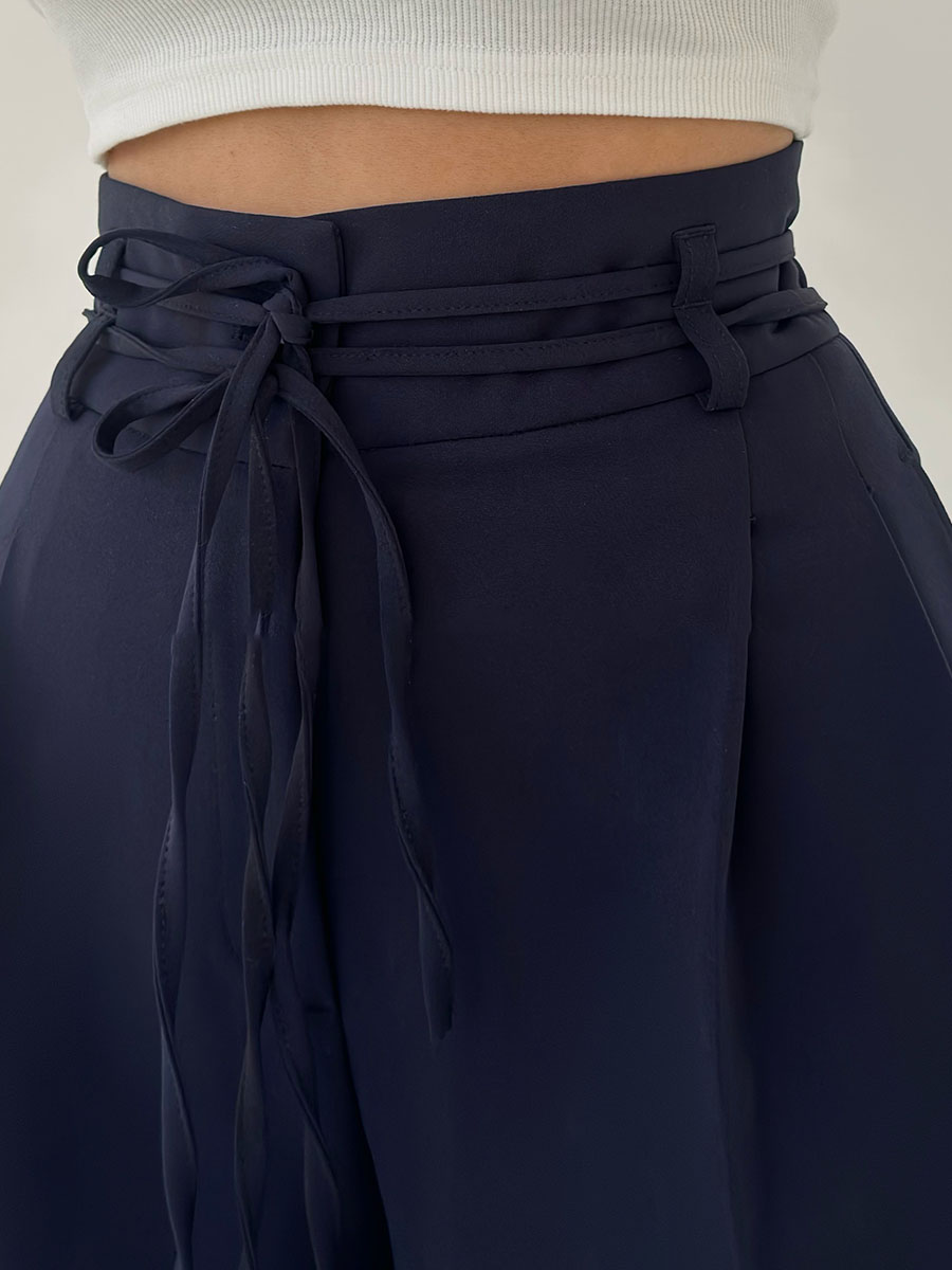 Damen Weite Hose Hohe Taille Elegante Schnittführung 5