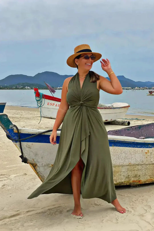 Damen Wickelkleid Vielseitig Tragbar - Sommerkleid für Hochzeiten und Abendveranstaltungen 6